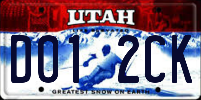 UT license plate D012CK