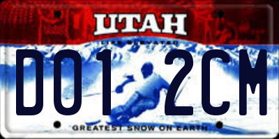 UT license plate D012CM