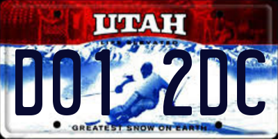 UT license plate D012DC