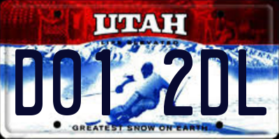 UT license plate D012DL