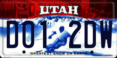 UT license plate D012DW
