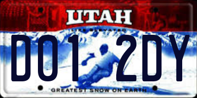 UT license plate D012DY