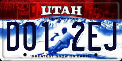 UT license plate D012EJ