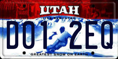 UT license plate D012EQ