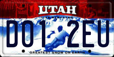 UT license plate D012EU