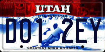 UT license plate D012EY