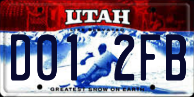 UT license plate D012FB