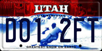 UT license plate D012FT