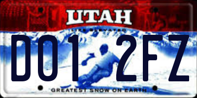 UT license plate D012FZ