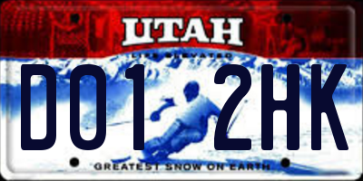 UT license plate D012HK