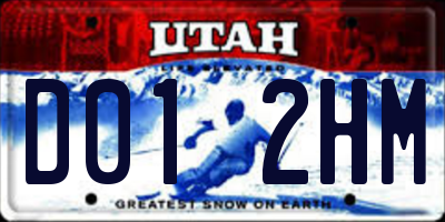 UT license plate D012HM