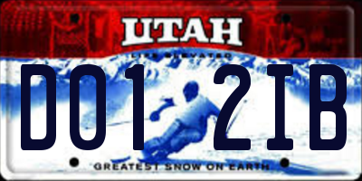 UT license plate D012IB