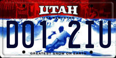 UT license plate D012IU