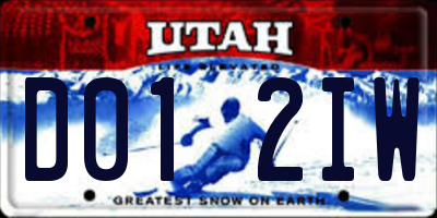 UT license plate D012IW