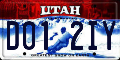 UT license plate D012IY