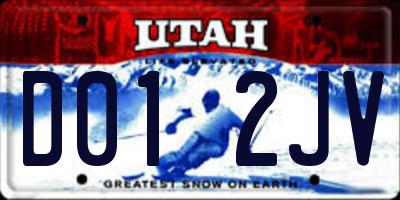 UT license plate D012JV