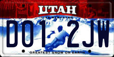 UT license plate D012JW