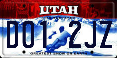 UT license plate D012JZ