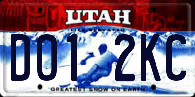 UT license plate D012KC