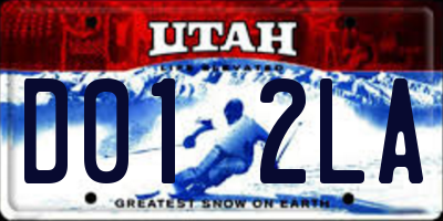 UT license plate D012LA