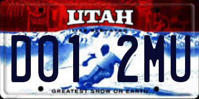 UT license plate D012MU