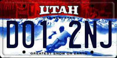 UT license plate D012NJ