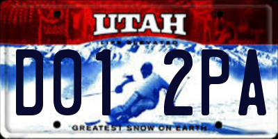 UT license plate D012PA