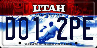 UT license plate D012PE