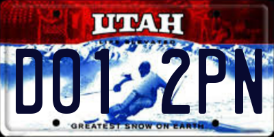 UT license plate D012PN