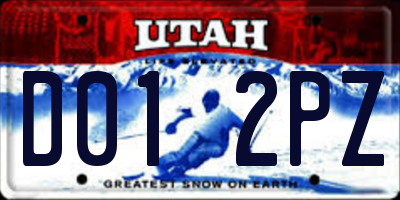 UT license plate D012PZ