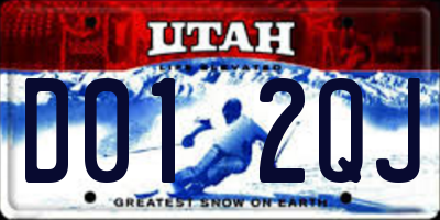 UT license plate D012QJ
