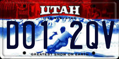 UT license plate D012QV