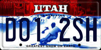 UT license plate D012SH