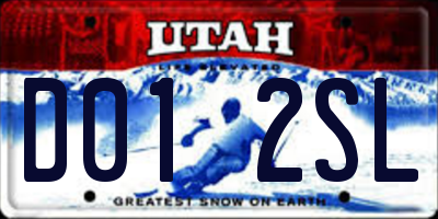 UT license plate D012SL