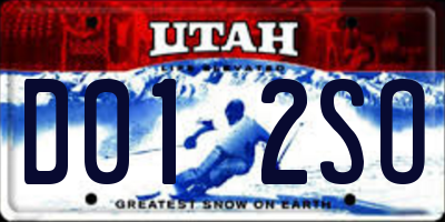 UT license plate D012SO