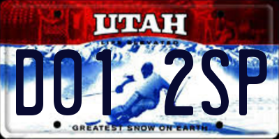 UT license plate D012SP