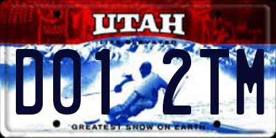 UT license plate D012TM