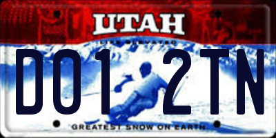 UT license plate D012TN