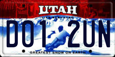 UT license plate D012UN