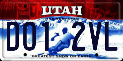 UT license plate D012VL