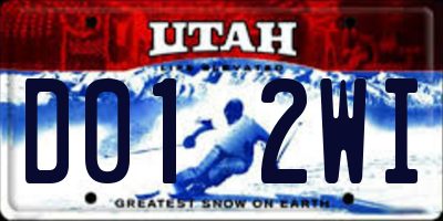 UT license plate D012WI