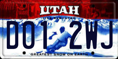 UT license plate D012WJ
