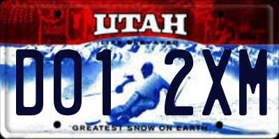 UT license plate D012XM