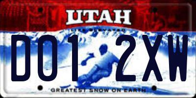 UT license plate D012XW
