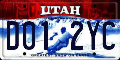 UT license plate D012YC
