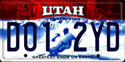 UT license plate D012YD
