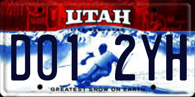 UT license plate D012YH