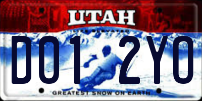 UT license plate D012YO