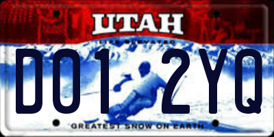 UT license plate D012YQ