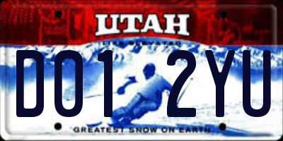 UT license plate D012YU